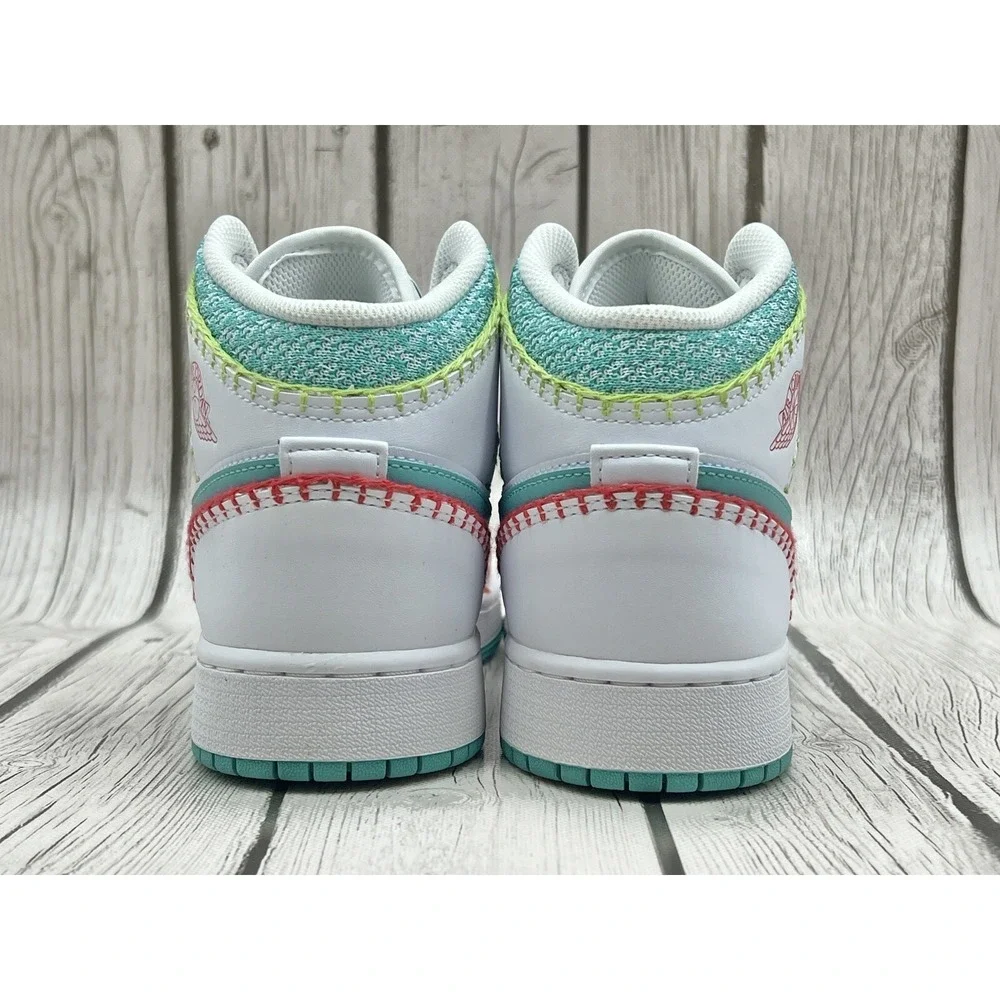 Size 6.5y - Nike Air Jordan 1 Mid SE GS Multi Knit DM6218 100